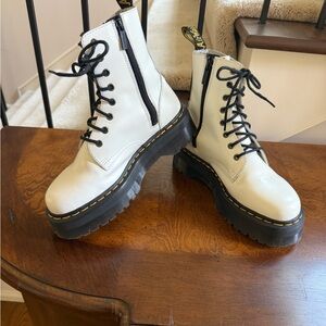Dr. Martens White Platform Boots size 9US L or 8 US M